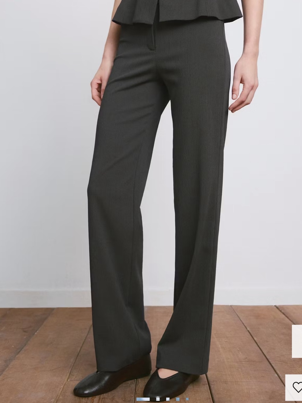 Mango Black Straight-Leg Trousers STRAIGHT MID-RISE DOUBLE GAUZE PANTS 5833